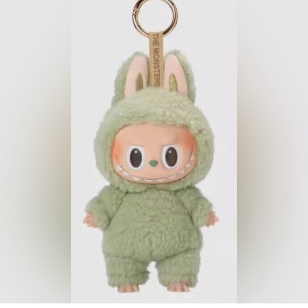 Green Plush Monster Doll Keychain
